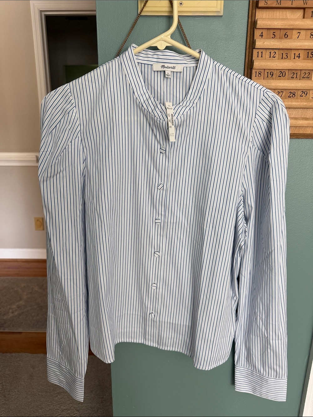 NWT Madewell Striped Button Down - Large
